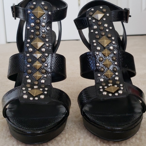 NEW! Aldo "Parrotte" Studded Black Gladiator Heel - Picture 4 of 8